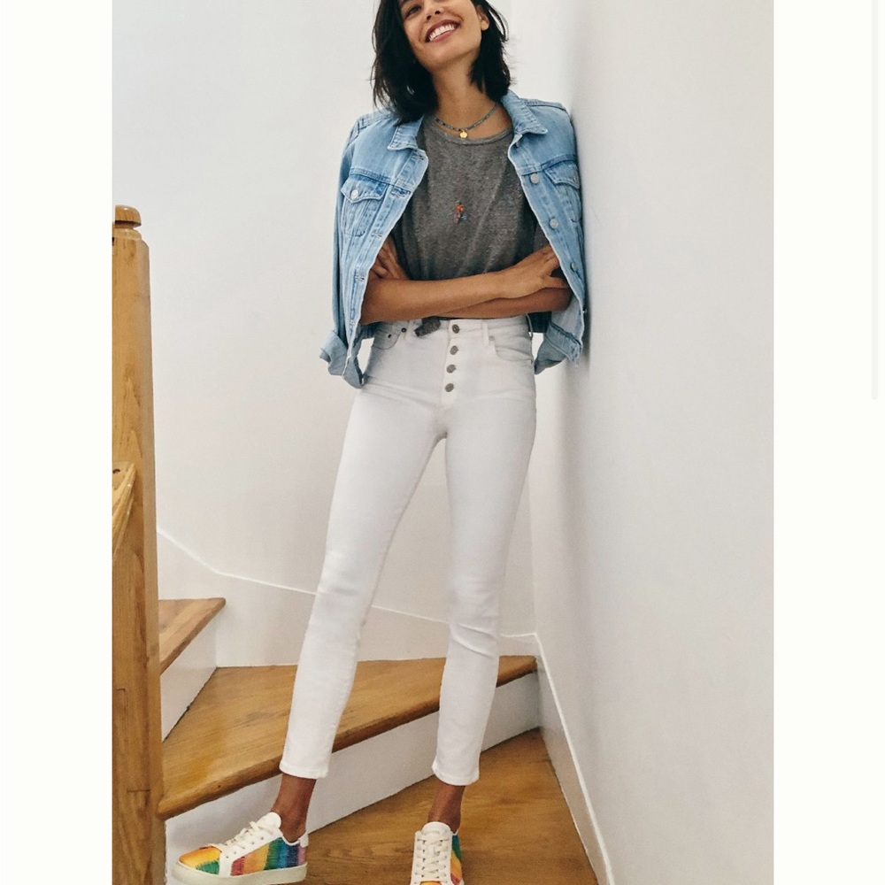 COH Rocket High Rise Button -Fly Skinny Jean in white